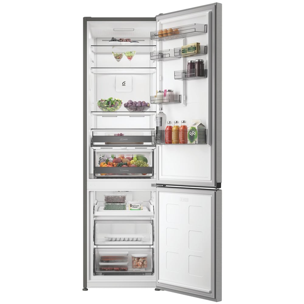 Combina frigorifica WHIRLPOOL WHK 26413 X6EA1, No Frost, 6th Sense, 415 l, H 203.5 cm, Clasa C, argintiu