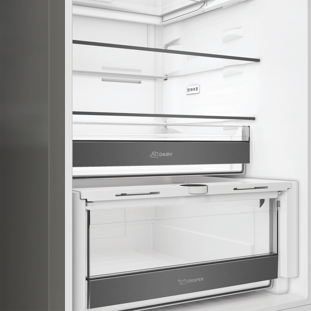 Combina frigorifica WHIRLPOOL WHK 26413 X6EA1, No Frost, 6th Sense, 415 l, H 203.5 cm, Clasa C, argintiu