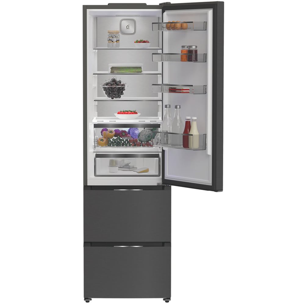 Combina frigorifica WHIRLPOOL HKF 6353 XBR6E, No Frost, 351 l, H 203.5 cm, Clasa C, dark inox