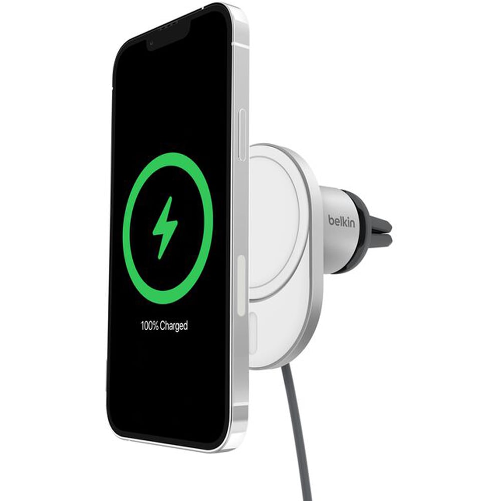 Incarcator wireless auto BELKIN WIC008btGR-V2, 15W, MagSafe, alb