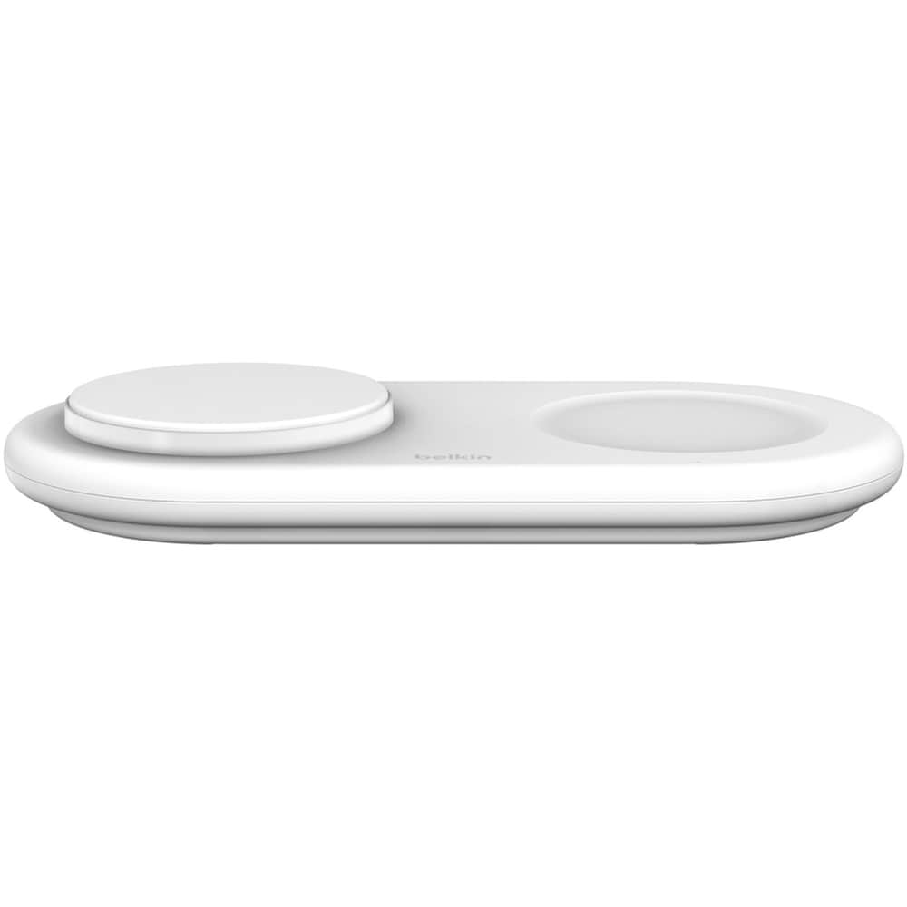 Incarcator wireless 2 in 1 BELKIN WIZ021VFWH, universal, QI, MagSafe 15W, alb