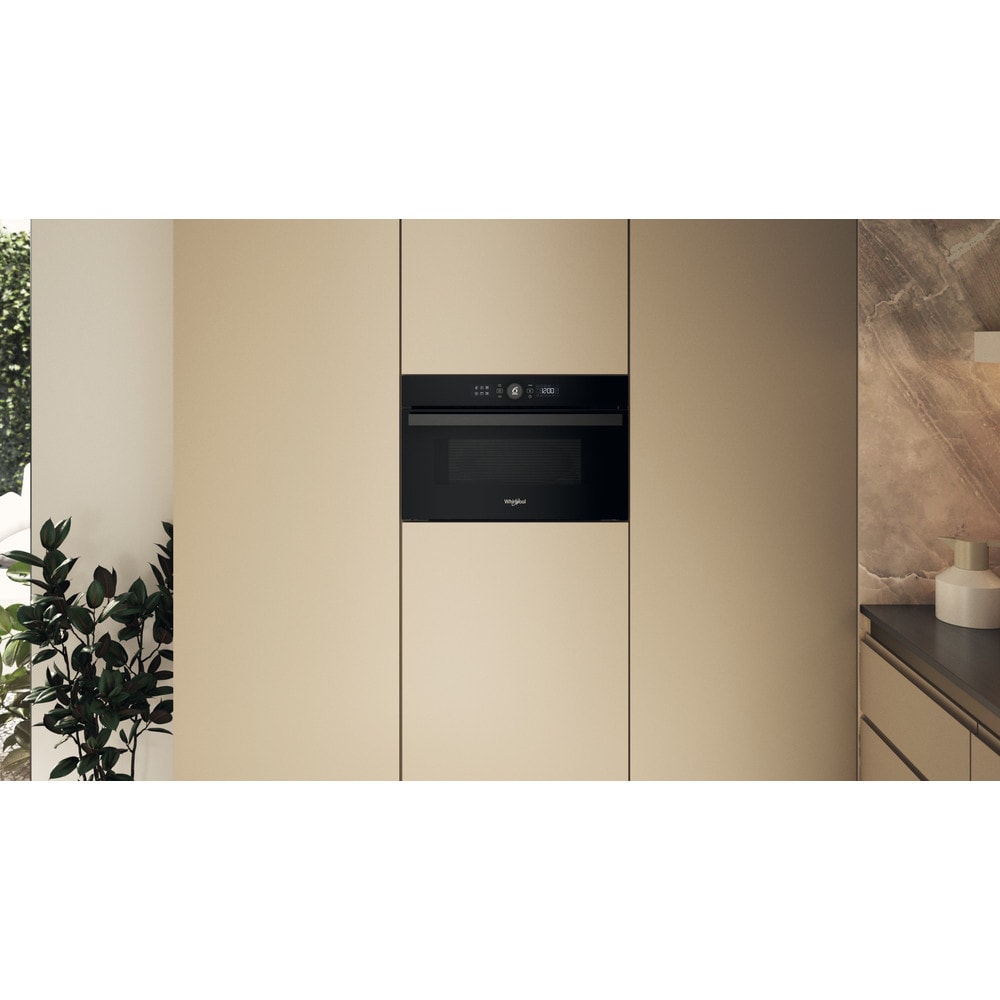 Cuptor cu microunde incorporabil WHIRLPOOL WMD44MB, 6th Sense, 31l, 1000W, Grill, negru