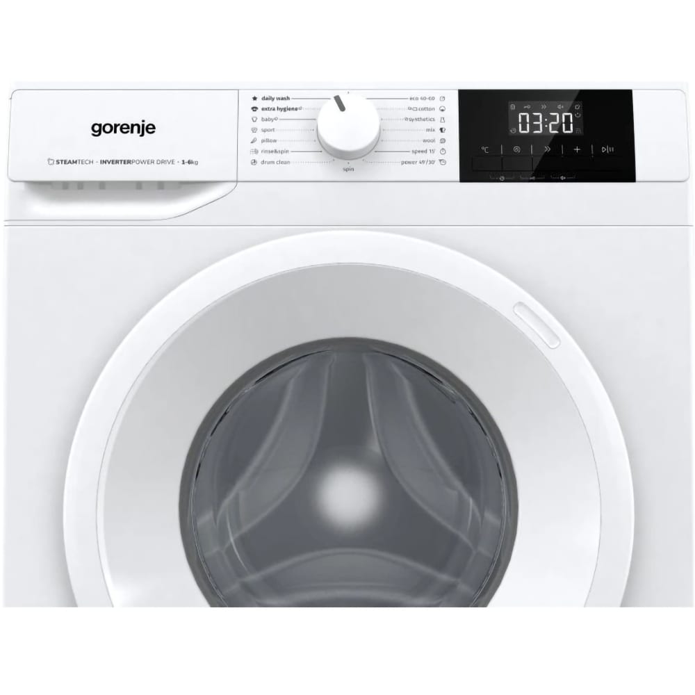 Masina de spalat rufe frontala slim GORENJE WNGPI62SAS, SteamTech, 6 kg, 1200rpm, Clasa A, alb