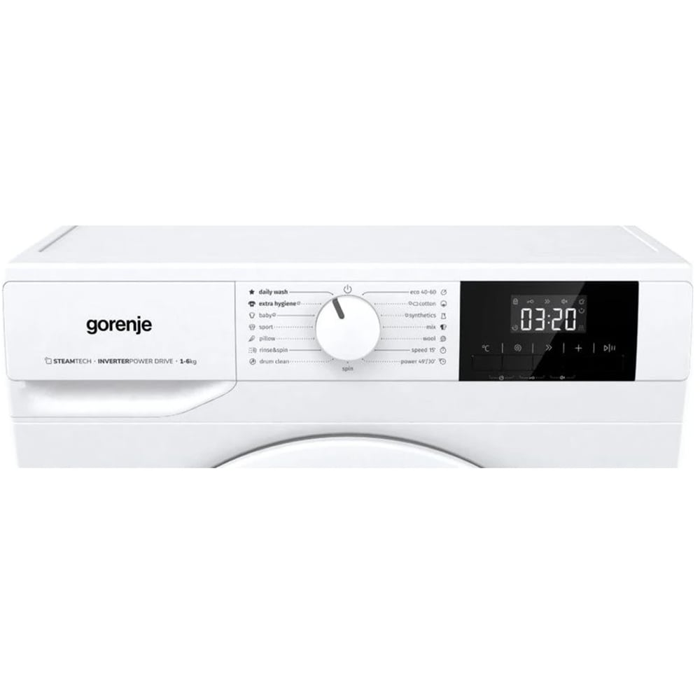 Masina de spalat rufe frontala slim GORENJE WNGPI62SAS, SteamTech, 6 kg, 1200rpm, Clasa A, alb