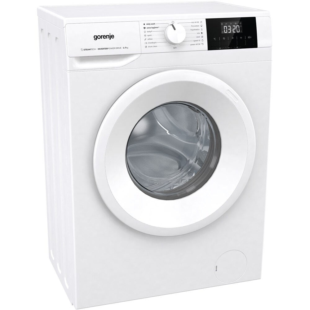 Masina de spalat rufe frontala slim GORENJE WNGPI72SBS, SteamTech, 7 kg, 1200rpm, Clasa B, alb
