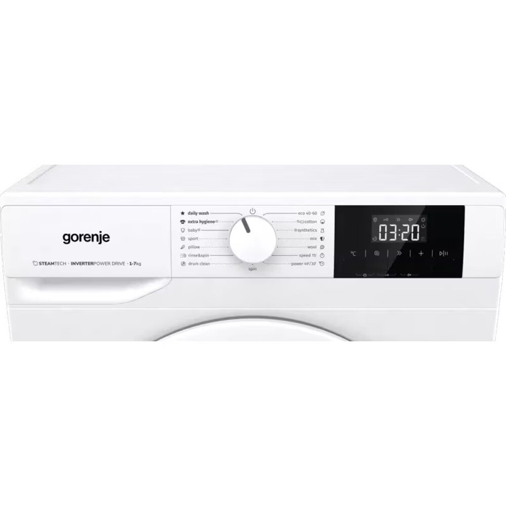 Masina de spalat rufe frontala slim GORENJE WNGPI72SBS, SteamTech, 7 kg, 1200rpm, Clasa B, alb