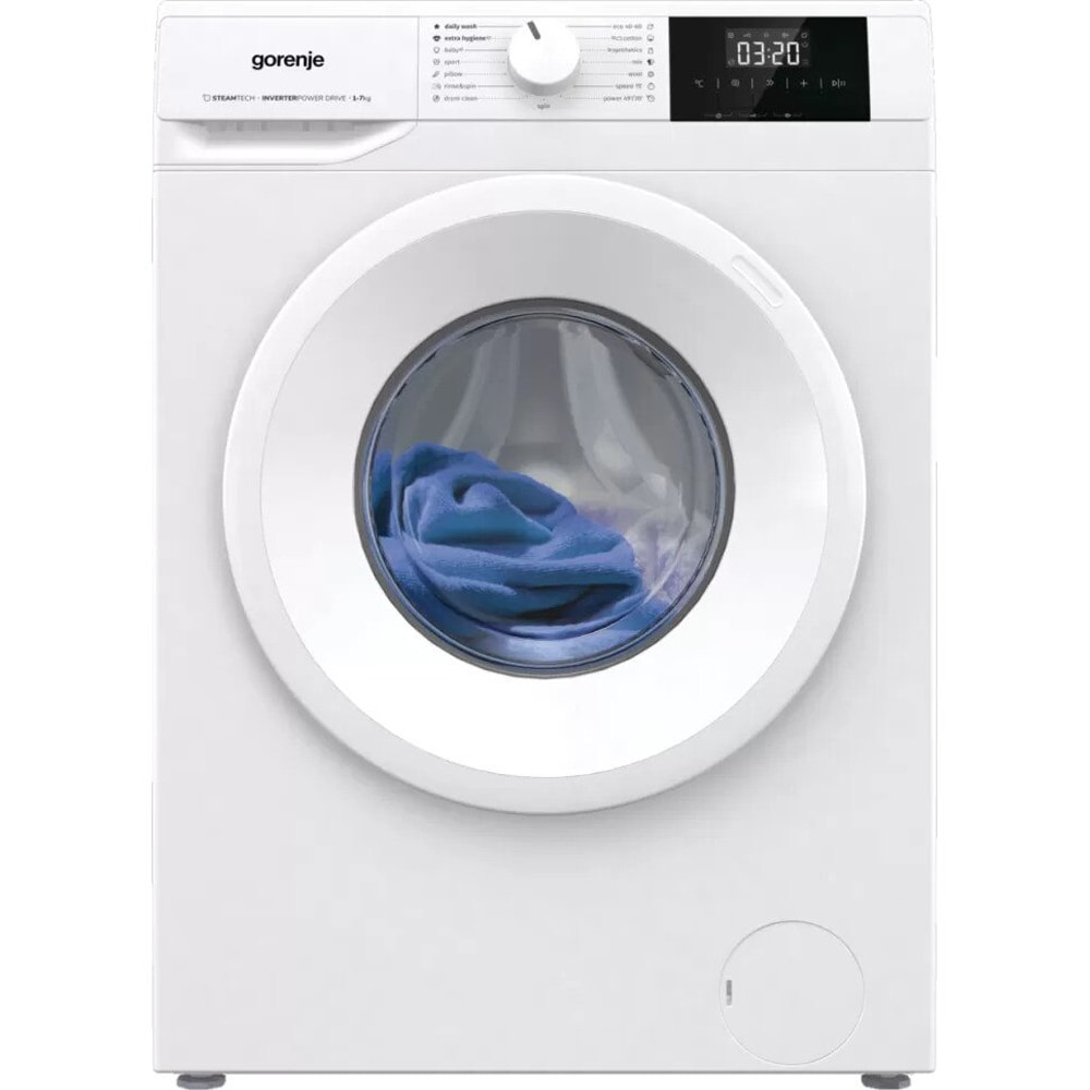 Masina de spalat rufe frontala slim GORENJE WNGPI72SBS, SteamTech, 7 kg, 1200rpm, Clasa B, alb