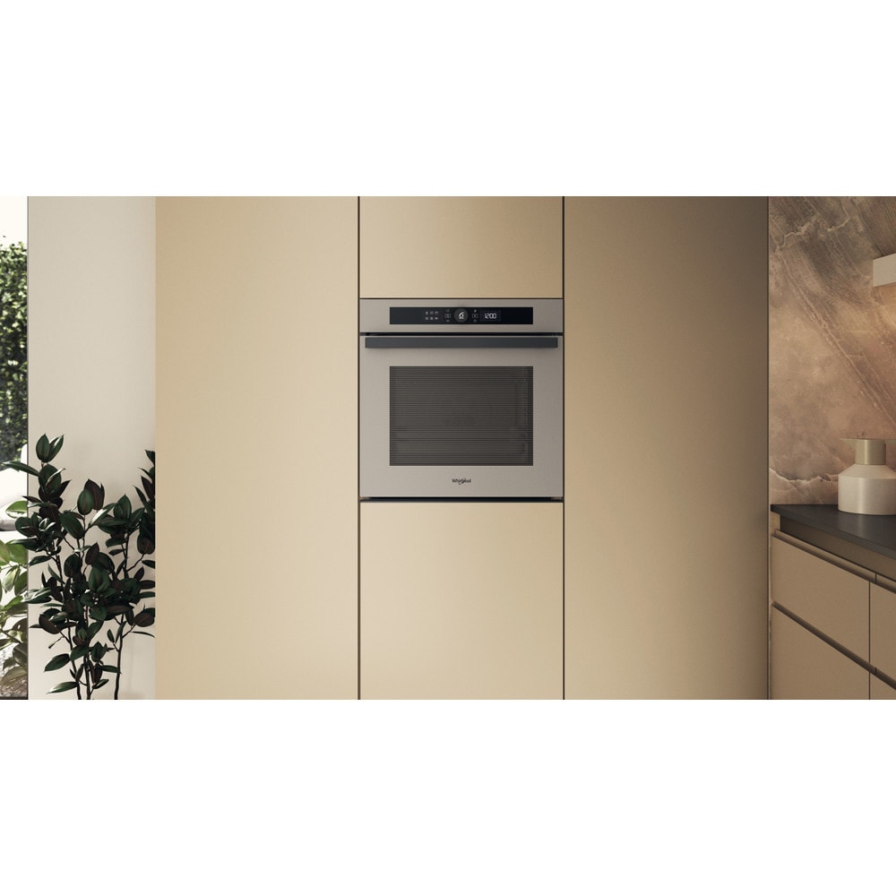 Cuptor incorporabil WHIRLPOOL WOI4S8CM1SEA, Electric, Autocuratare catalitica, 73 l, Clasa A+, 6th Sense, bej