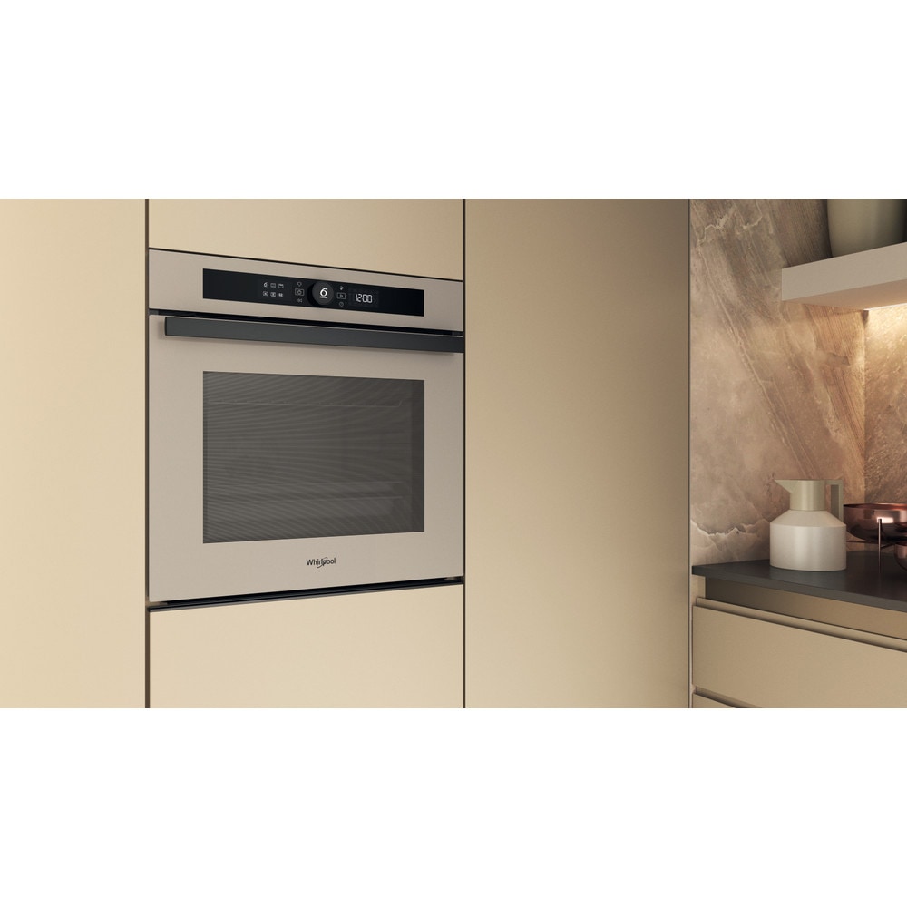 Cuptor incorporabil WHIRLPOOL WOI4S8CM1SEA, Electric, Autocuratare catalitica, 73 l, Clasa A+, 6th Sense, bej