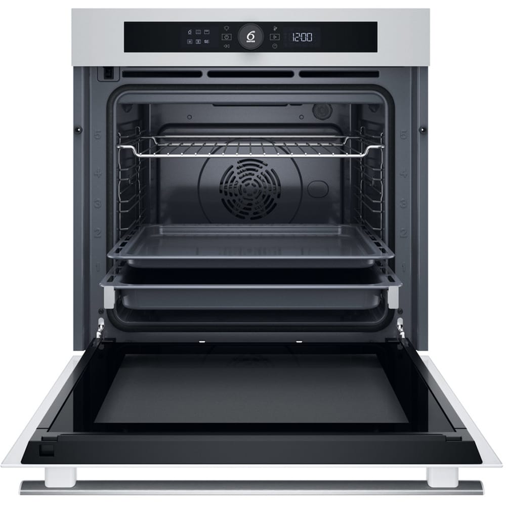 Cuptor incorporabil WHIRLPOOL WOI4S8PM1SWA, Electric, Gatire cu abur, Autocuratare Autocuratare pirolitica + hidrolitica, 73 l, Clasa A+, 6th Sense, alb