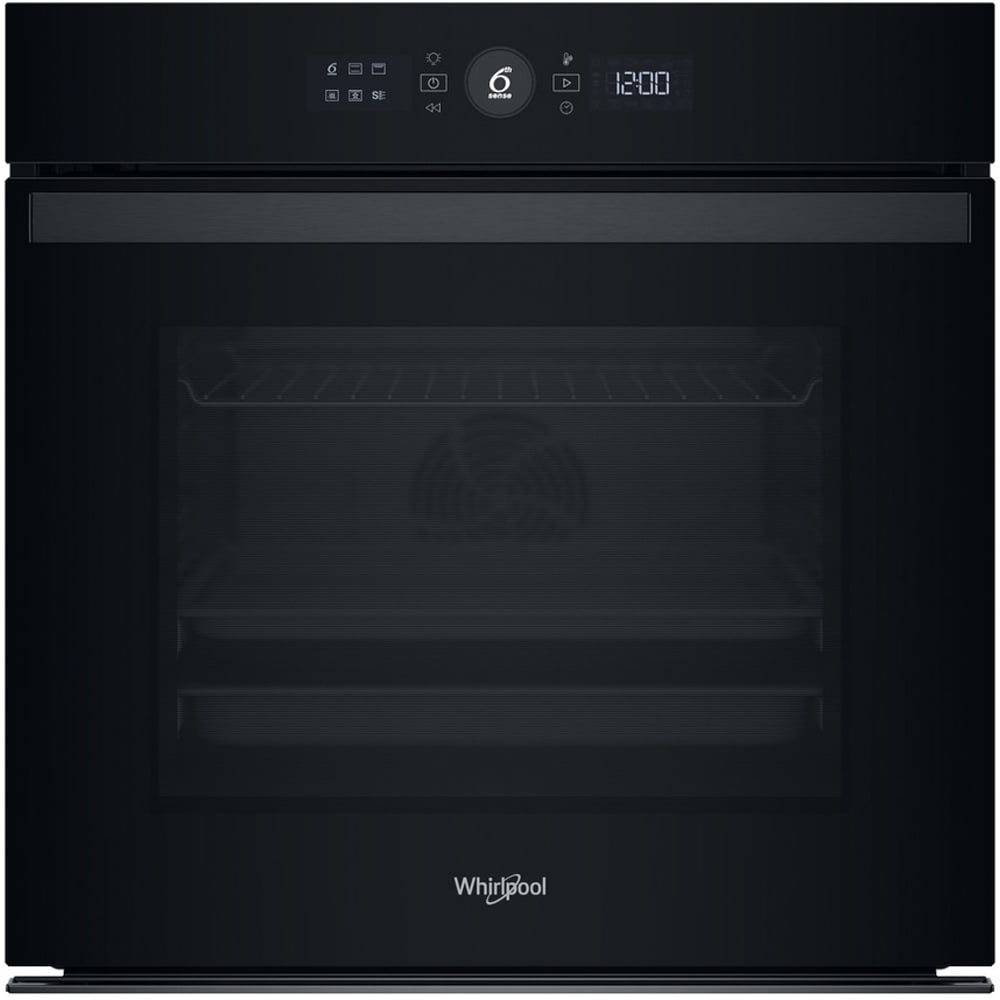 Cuptor incorporabil WHIRLPOOL WOI4S8PM2SBA, Electric, Autocuratare pirolitica + hidrolitica, 73 l, Clasa A+, 6th Sense, negru