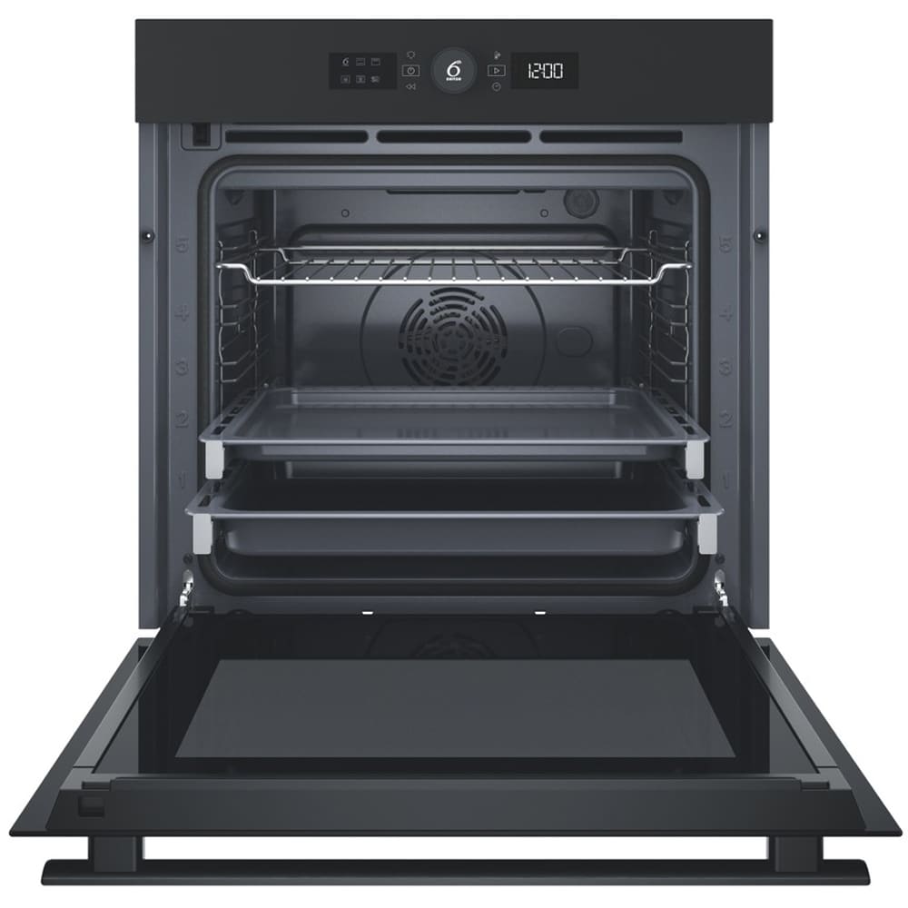 Cuptor incorporabil WHIRLPOOL WOI4S8PM2ST, Electric, Autocuratare pirolitica + hidrolitica, 73 l, Clasa A+, negru mat