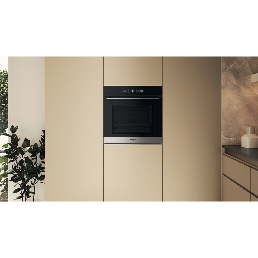 Cuptor incorporabil WHIRLPOOL WOI5S8HM0SXA, Electric, Autocuratare hidrolitica, 73 l, Clasa A+, 6th Sense, inox