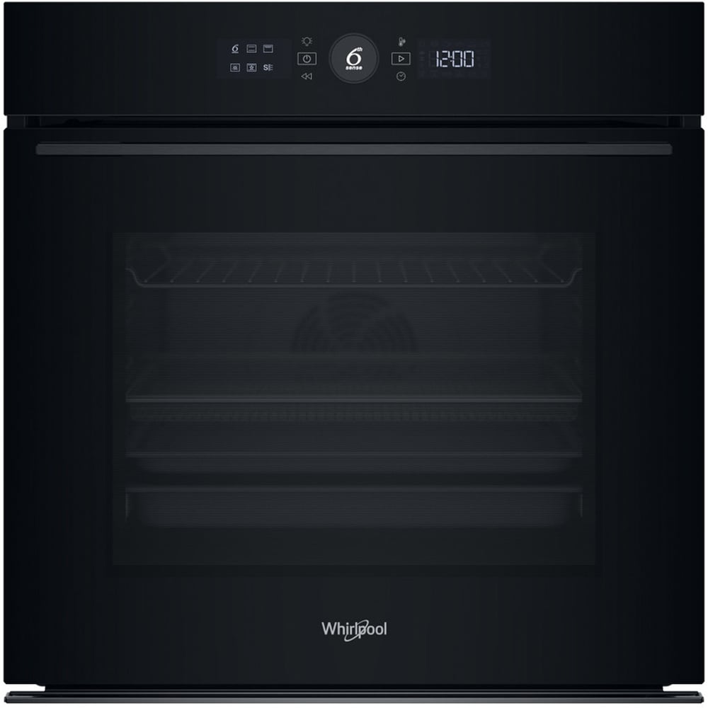 Cuptor incorporabil WHIRLPOOL WOI5S8HM1SBA, Electric, Autocuratare hidrolitica, 73 l, Clasa A+, 6th Sense, negru