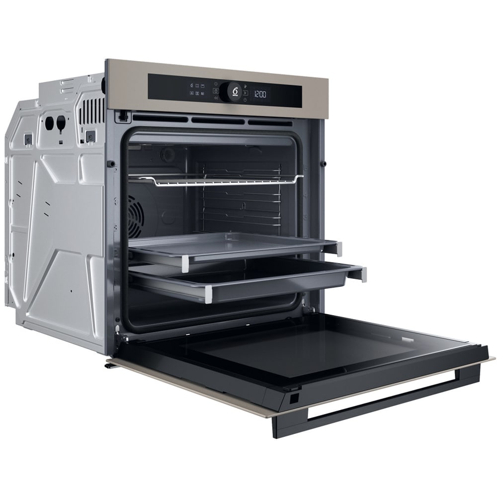 Cuptor incorporabil WHIRLPOOL WOI5S8PM2SEA, Electric, Autocuratare pirolitica + hidrolitica, 73 l, Clasa A+, 6th Sense, bej