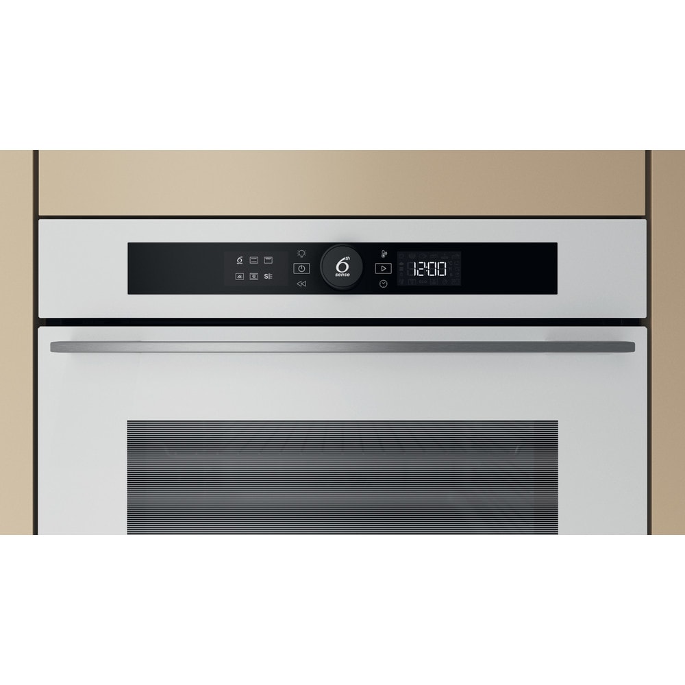 Cuptor incorporabil WHIRLPOOL WOI5S8PM2SWA, Electric, Autocuratare pirolitica + hidrolitica, 73 l, Clasa A+, 6th Sense, alb