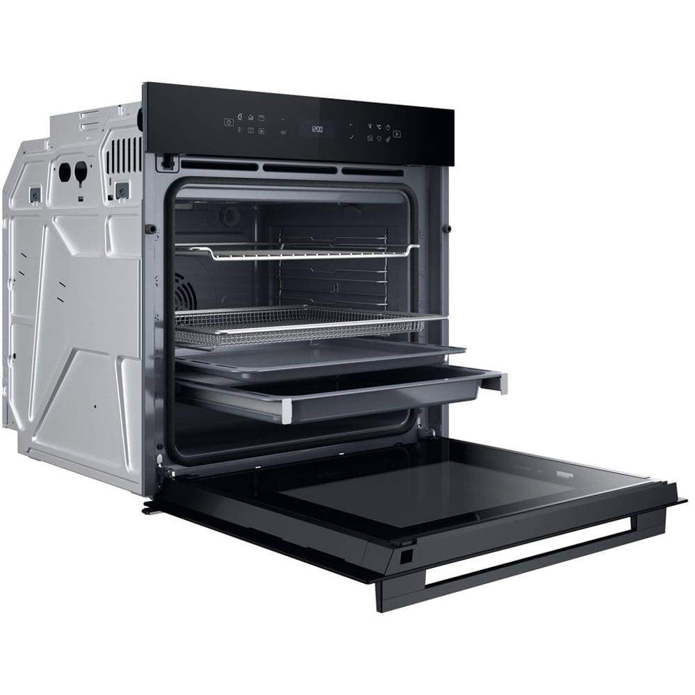 Cuptor incorporabil WHIRLPOOL WOI78PT1SBA, Electric, Autocuratare pirolitica + hidrolitica, 73 l, Clasa A+, 6th Sense, negru