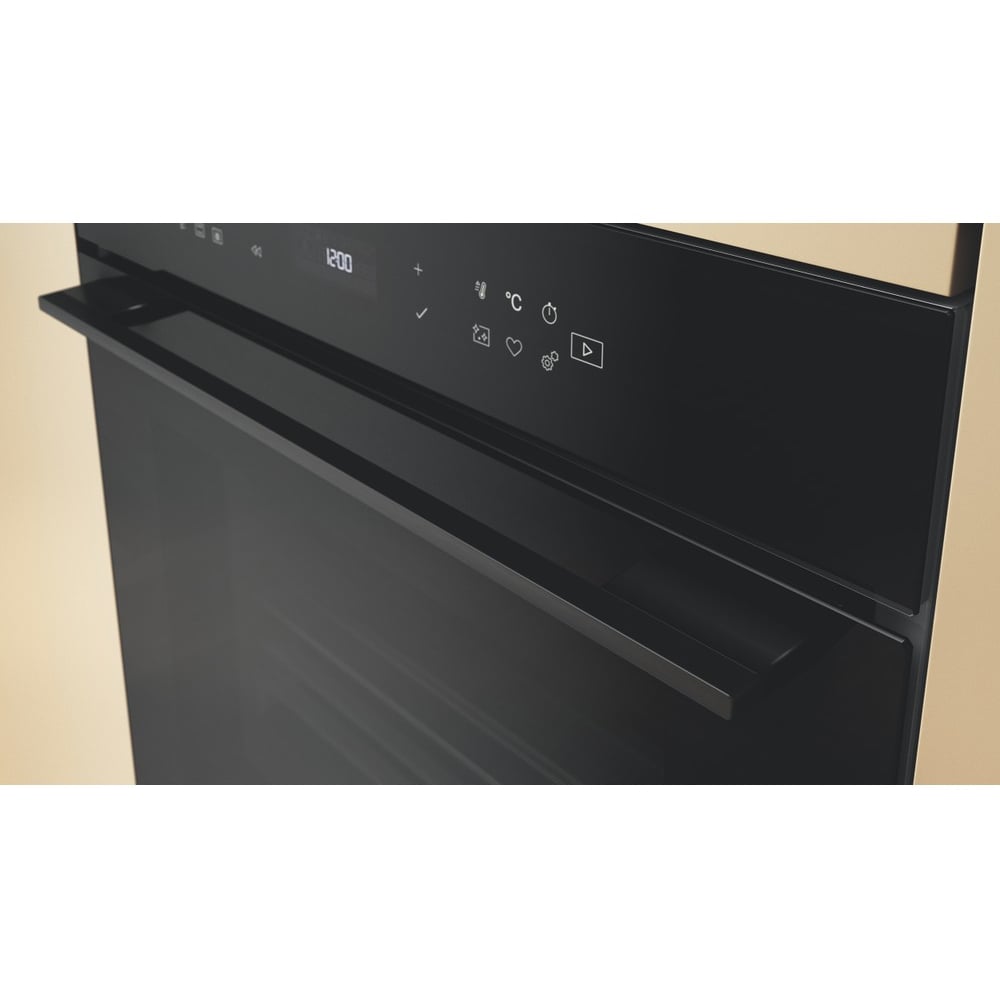 Cuptor incorporabil WHIRLPOOL WOI78PT1SBAC, Electric, Autocuratare pirolitica + hidrolitica, 73 l, Clasa A+, 6th Sense, negru