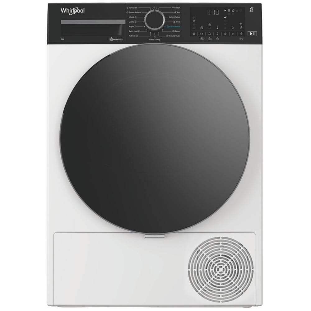 Uscator de rufe WHIRLPOOL WP A9X WBS EE, 6th Sense, Pompa de caldura, 9 kg, 15 programe, Clasa A, alb
