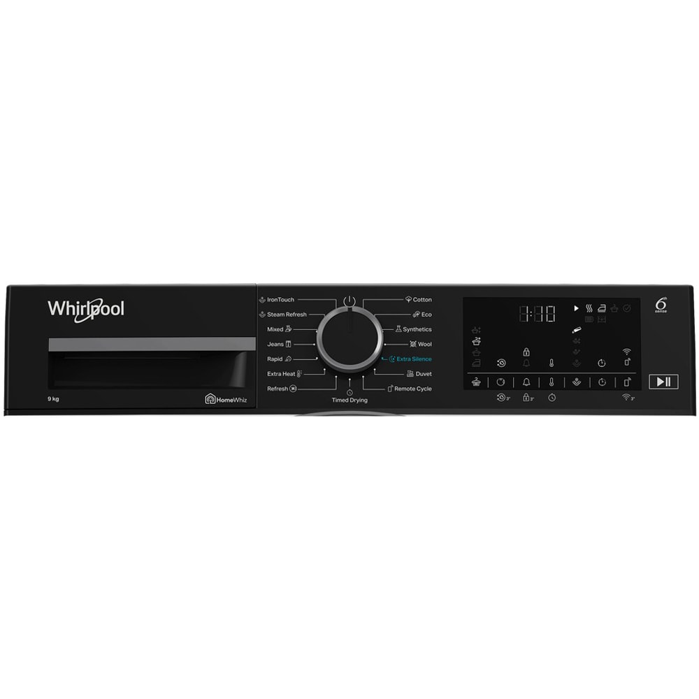 Uscator de rufe WHIRLPOOL WP A9X WBS EE, 6th Sense, Pompa de caldura, 9 kg, 15 programe, Clasa A, alb