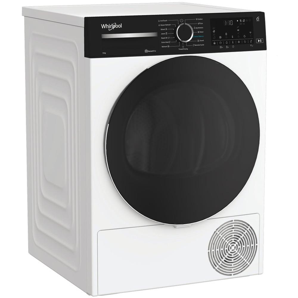 Uscator de rufe WHIRLPOOL WP B9X WBS EE, 6th Sense, Pompa de caldura, 9 kg, 15 programe, Clasa B, alb