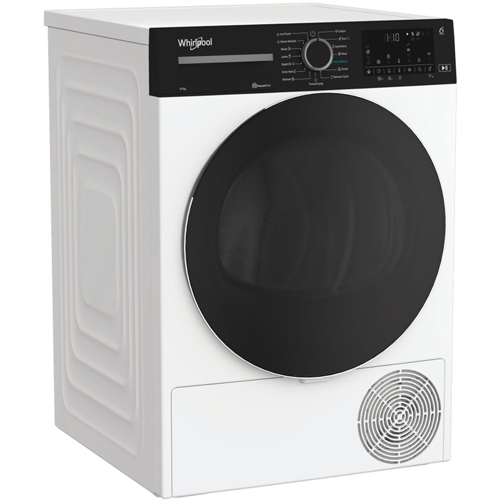 Uscator de rufe WHIRLPOOL WP C10X WBS EE, 6th Sense, Pompa de caldura, 10 kg, 15 programe, Clasa C, alb
