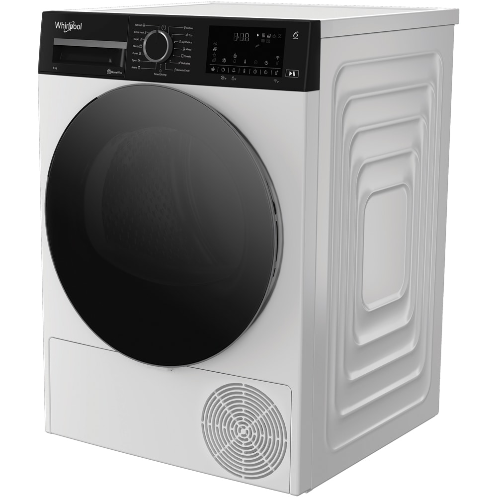 Uscator de rufe WHIRLPOOL WP C8X WBS EE, 6th Sense, Pompa de caldura, 8 kg, 15 programe, Clasa C, alb