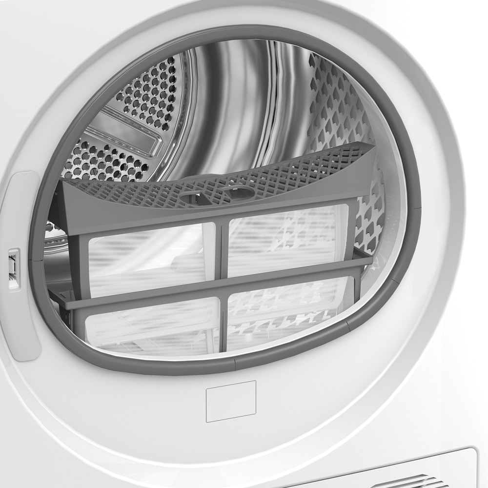 Uscator de rufe WHIRLPOOL WP C8X WBS EE, 6th Sense, Pompa de caldura, 8 kg, 15 programe, Clasa C, alb