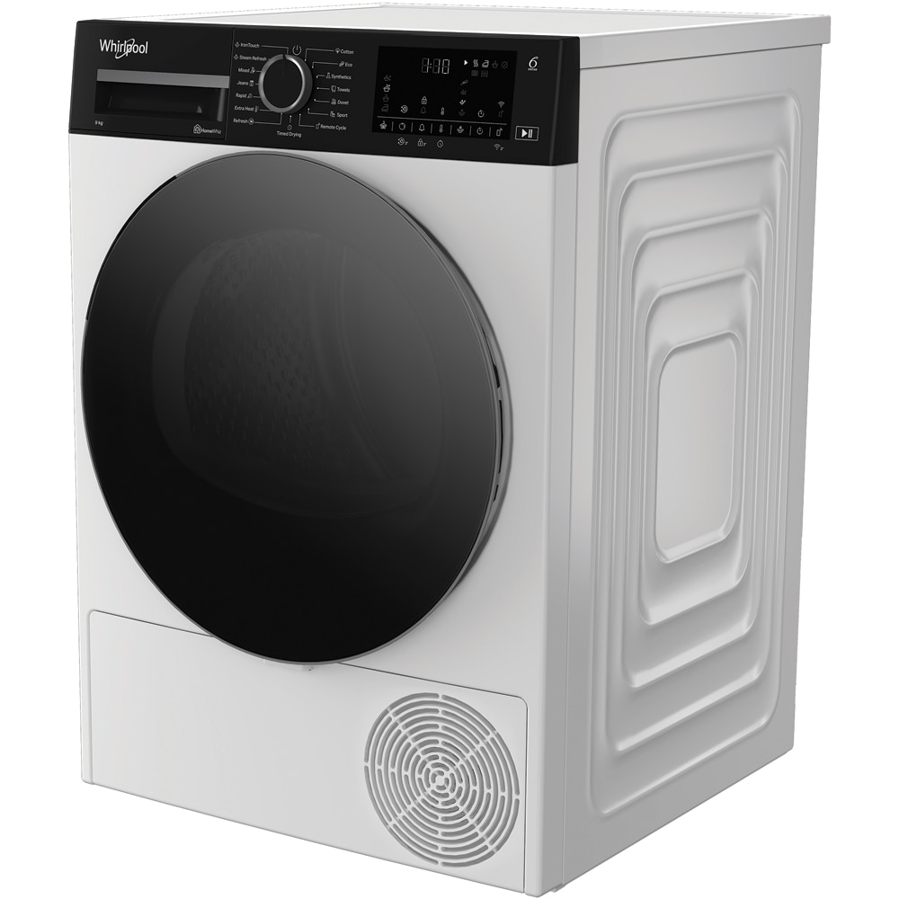 Uscator de rufe WHIRLPOOL WP C9X WBS EE, 6th Sense, Pompa de caldura, 9 kg, 15 programe, Clasa C, alb
