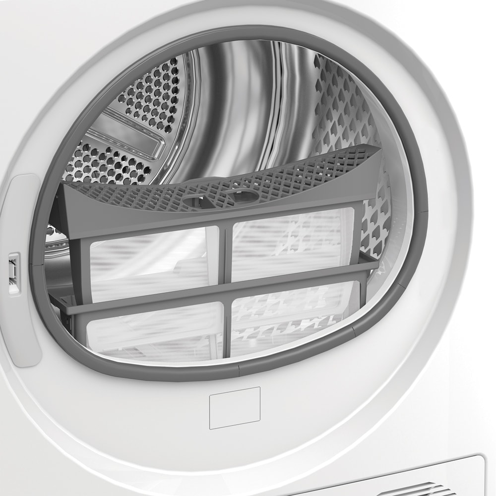 Uscator de rufe WHIRLPOOL WP C9X WBS EE, 6th Sense, Pompa de caldura, 9 kg, 15 programe, Clasa C, alb
