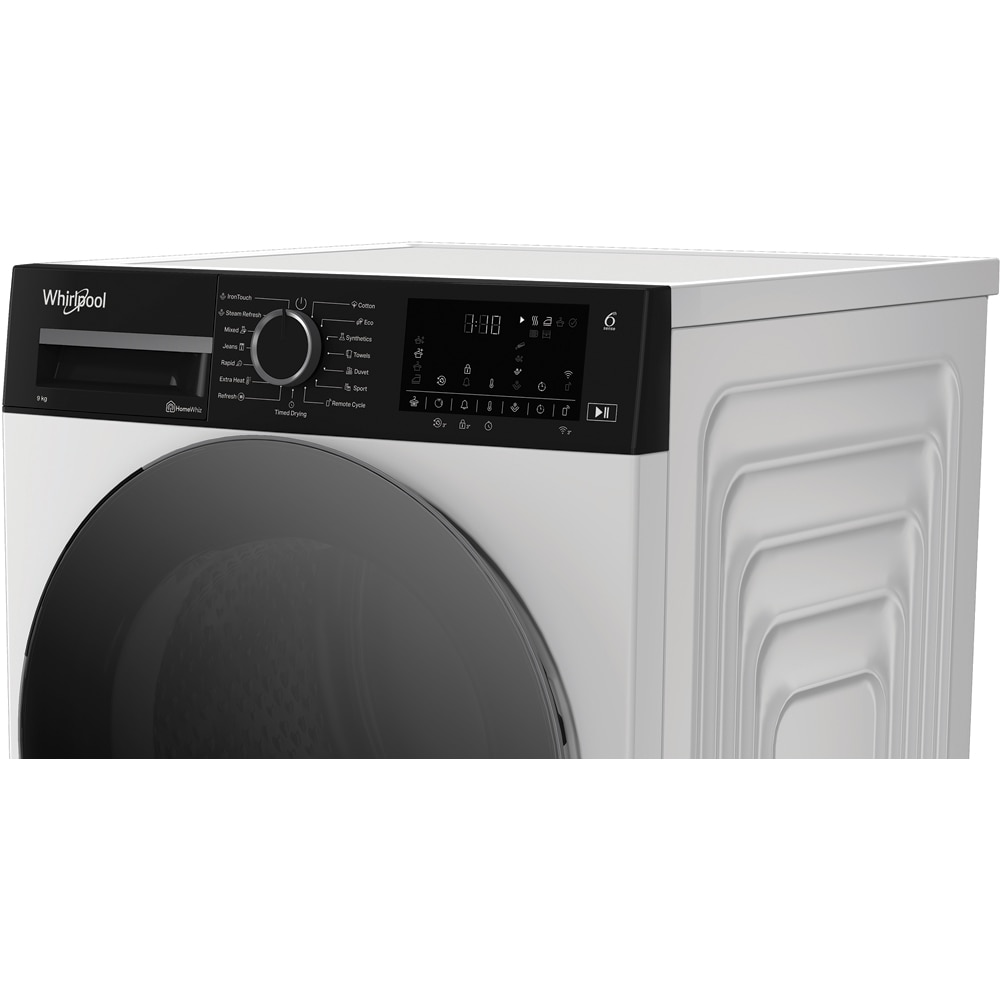 Uscator de rufe WHIRLPOOL WP C9X WBS EE, 6th Sense, Pompa de caldura, 9 kg, 15 programe, Clasa C, alb