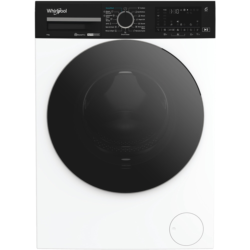 Masina de spalat rufe frontala WHIRLPOOL WPM 911W ADS EE, 6th Sense, Steam, 9 kg, 1400rpm, Clasa A, alb