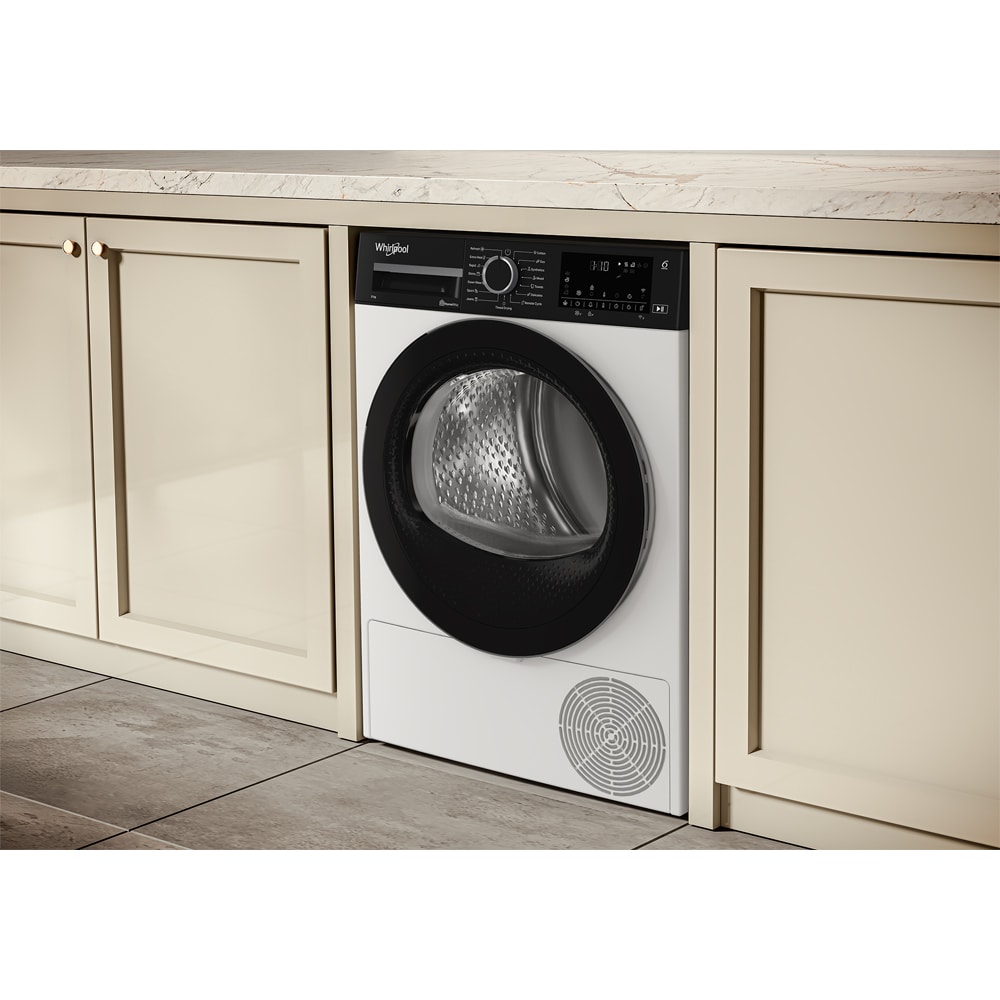 Uscator de rufe WHIRLPOOL WPS D8X WBS EE, 6th Sense, Pompa de caldura, 8 kg, 15 programe, Clasa D, alb