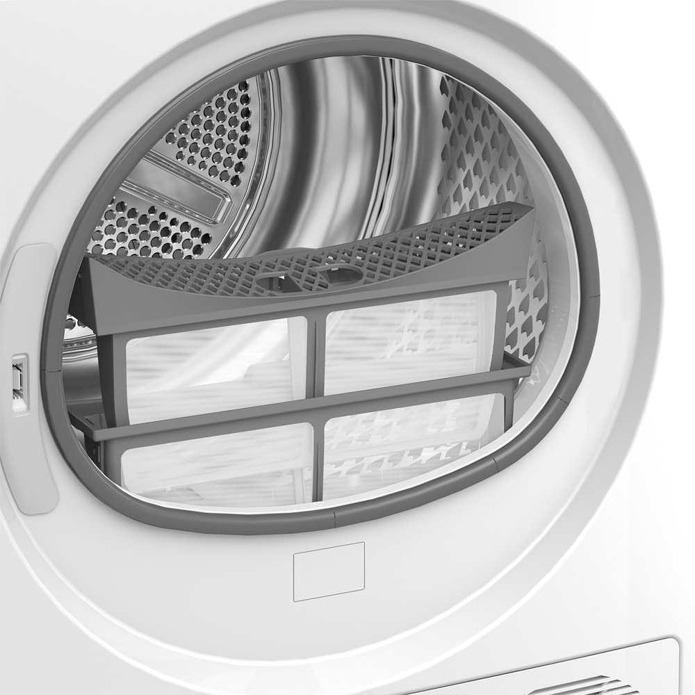 Uscator de rufe WHIRLPOOL WPS D8X WBS EE, 6th Sense, Pompa de caldura, 8 kg, 15 programe, Clasa D, alb