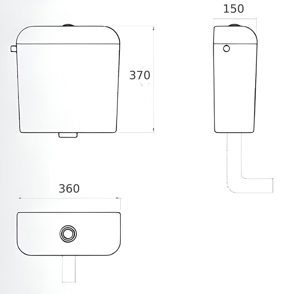 Rezervor WC suspendat ROCA Fayans WQ8E27020000803, plastic, 36 x 15 x 37 cm, 3-6 l, alb