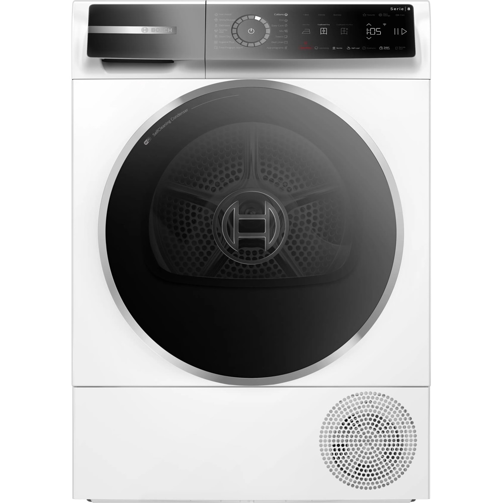 Uscator de rufe BOSCH WQB246CNBY, Condensare si pompa de caldura, 9 kg, 14 programe, Clasa B, alb