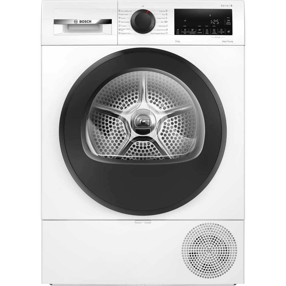 Uscator de rufe BOSCH WQG243DNBY, Condensare si pompa de caldura, 9 kg, 14 programe, Clasa C, alb