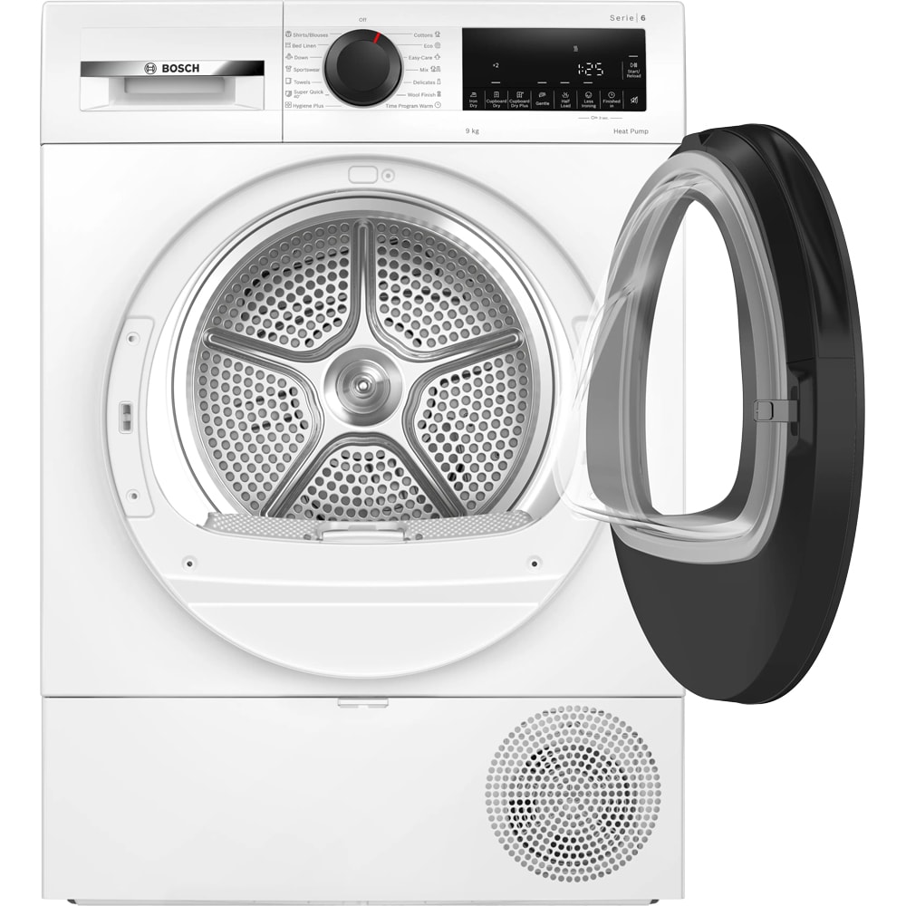Uscator de rufe BOSCH WQG243DNBY, Condensare si pompa de caldura, 9 kg, 14 programe, Clasa C, alb