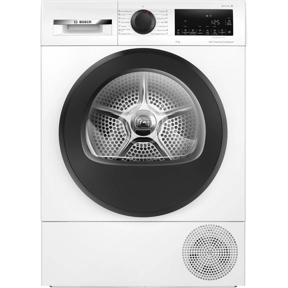 Uscator de rufe BOSCH WQG24501BY, Condensare si pompa de caldura, 9 kg, 14 programe, Clasa D, alb