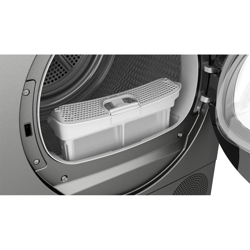 Uscator de rufe BOSCH WQG245DREU, Condensare si pompa de caldura, 9 kg, 14 programe, Clasa C, gri