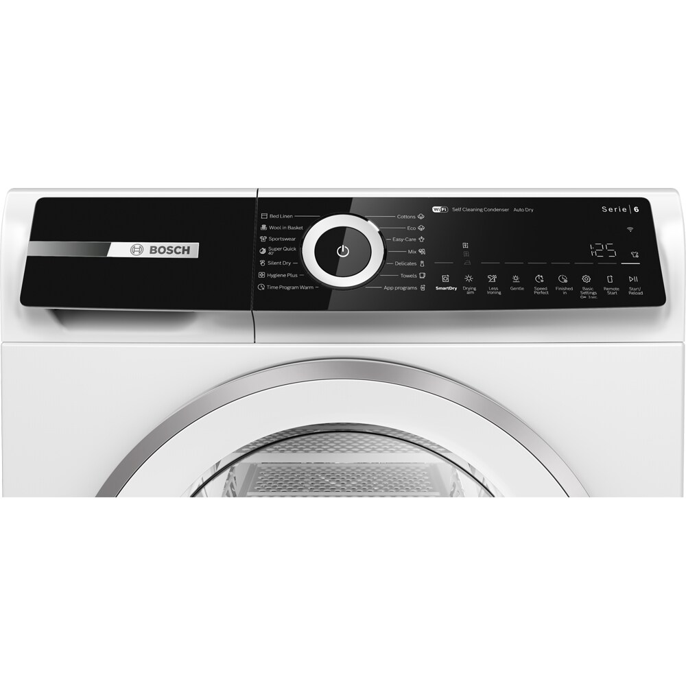 Uscator de rufe BOSCH WQN246D9BY, Condensare si pompa de caldura, 9 kg, 14 programe, Clasa B, alb