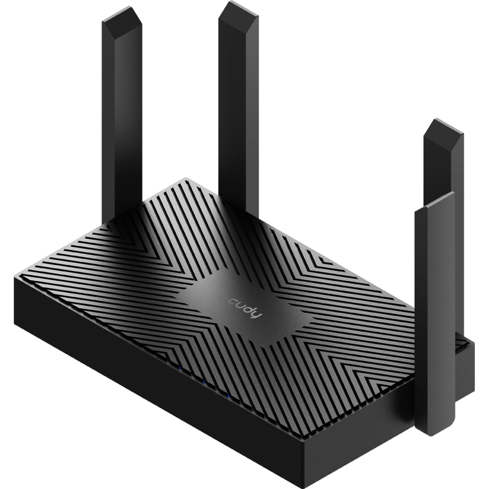 Router Wireless Gigabit CUDY WR1500 AX1500, Wi-Fi 6, Dual-Band 300 + 1201 Mbps, negru