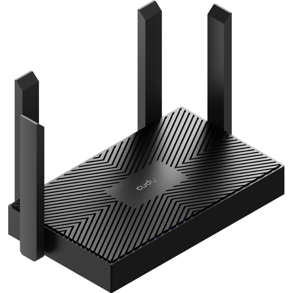 Router Wireless Gigabit CUDY WR1500 AX1500, Wi-Fi 6, Dual-Band 300 + 1201 Mbps, negru