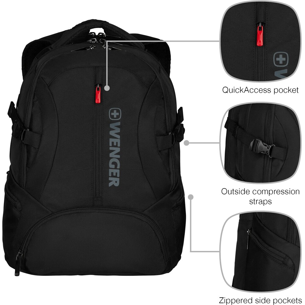 Rucsac laptop WENGER Transit, 16", negru