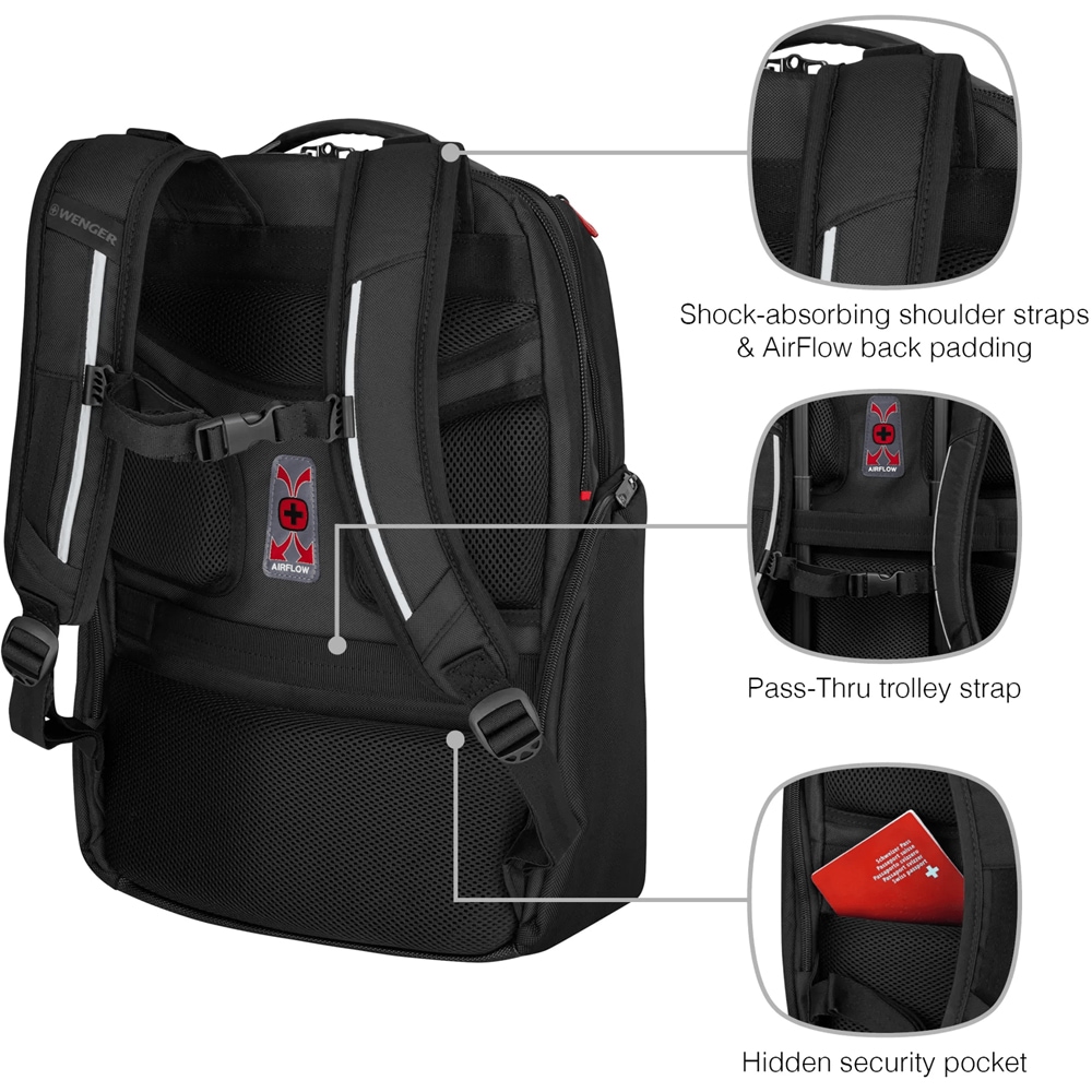 Rucsac laptop WENGER Meteor, 17", negru