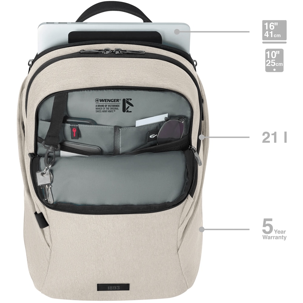 Rucsac laptop WENGER MX Light, 16", bej