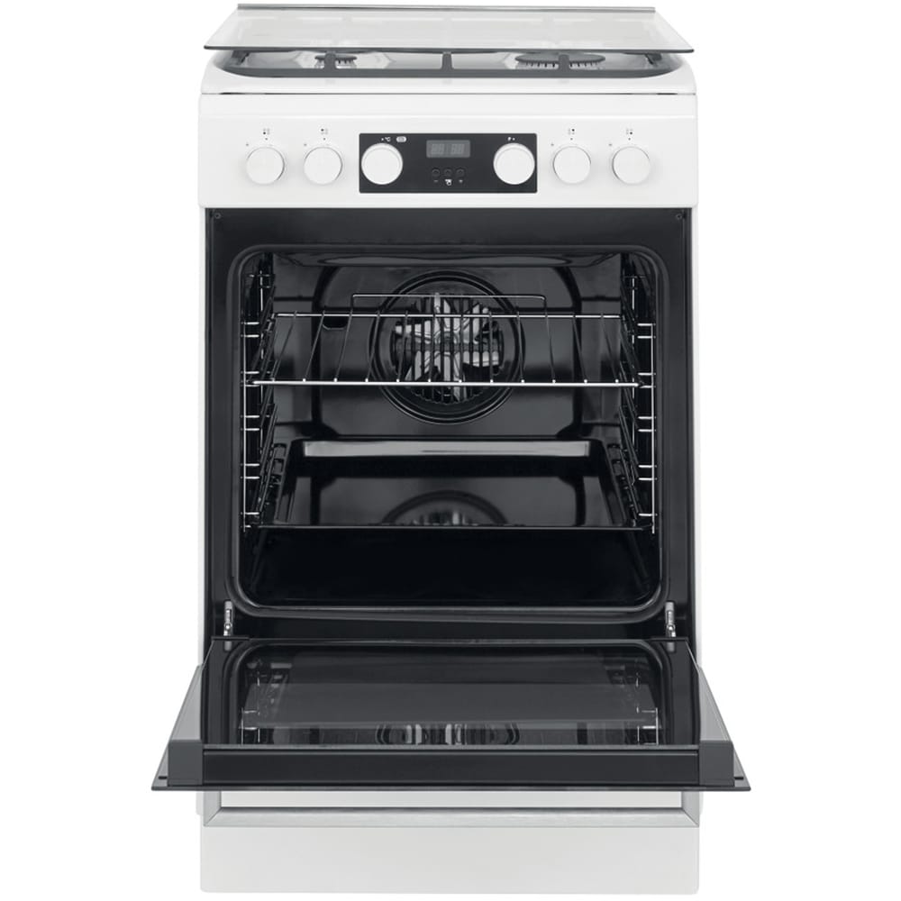 Aragaz WHIRLPOOL WS5G8CHW/E/1, 4 arzatoare, Gaz + Electric, L 50 cm, Grill, alb