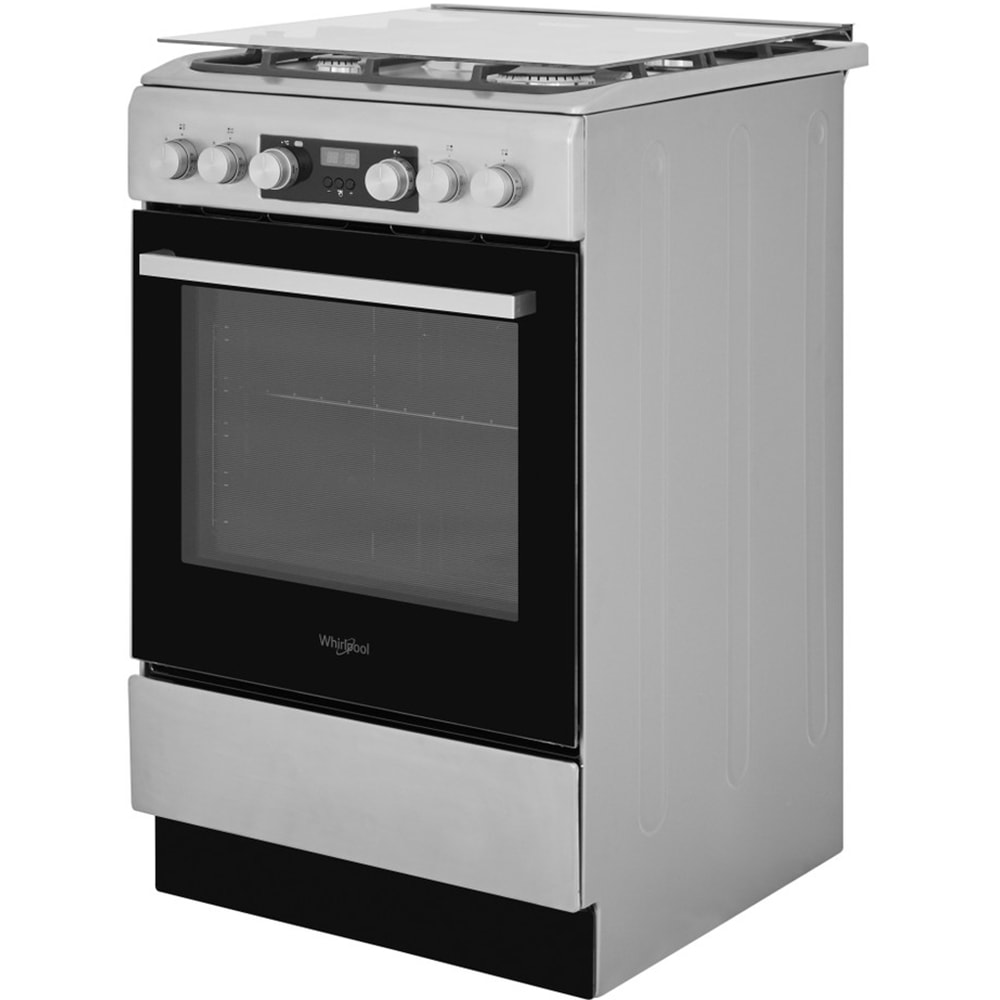 Aragaz WHIRLPOOL WS5G8CHX/E/1, 4 arzatoare, Gaz + Electric, L 50 cm, Grill, inox