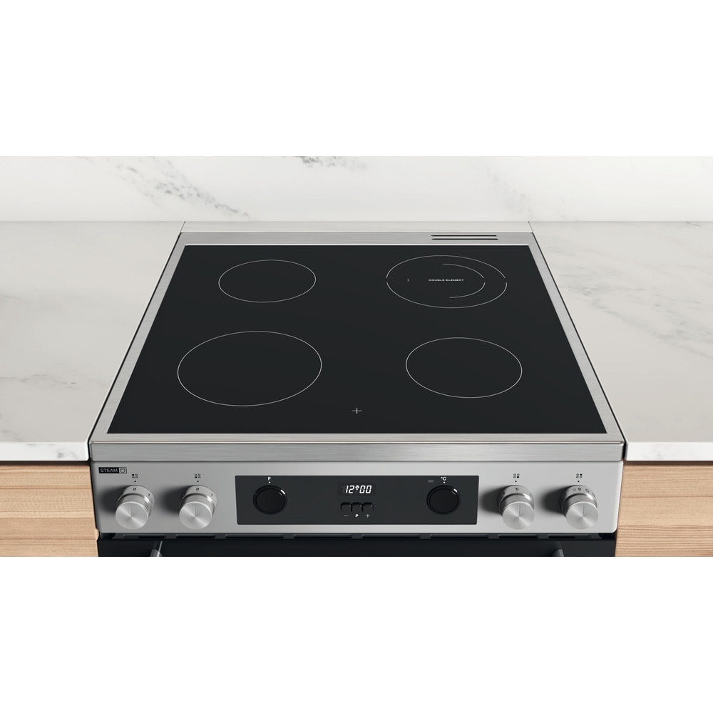 Aragaz WHIRLPOOL WS68V8CCXT, 4 arzatoare, Electric, L 60 cm, Grill, inox
