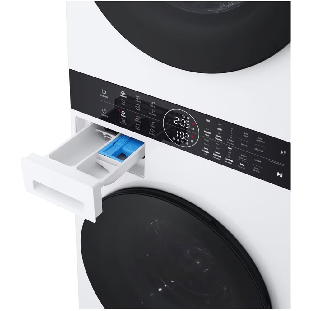 Masina de spalat rufe frontala cu uscator LG WashTower WT1210WWF, 12/10 kg, 1400 rpm, Clasa A/C, Wi-Fi, alb